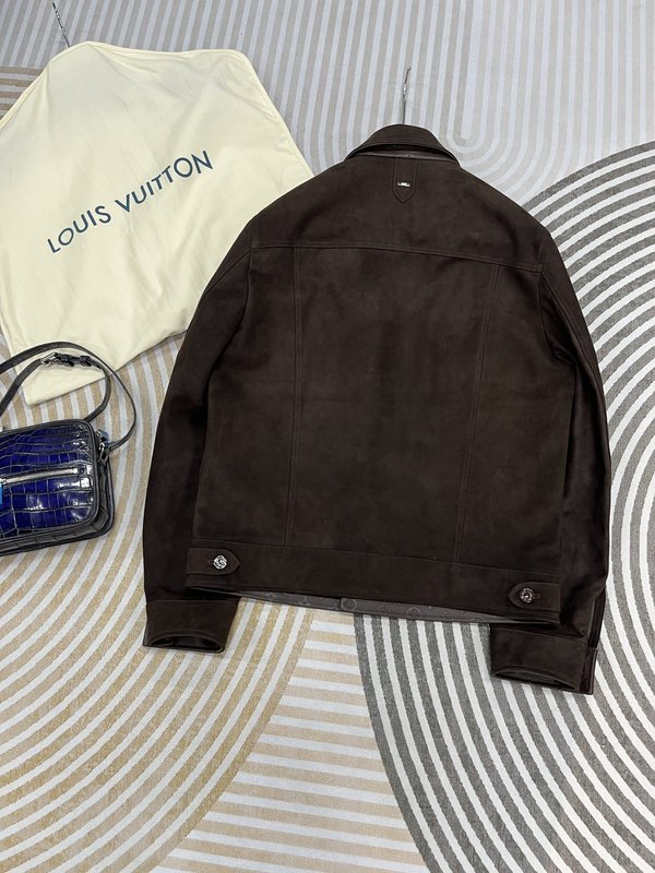 LV 스웨이드 카라 가죽 자켓 001-267991