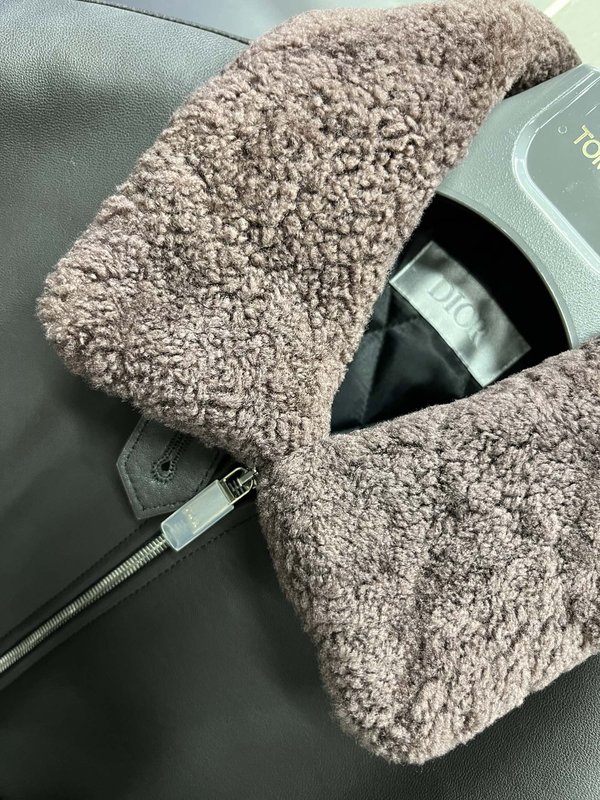 커플용 파일럿 가죽 자켓 진한 갈색 001-268046