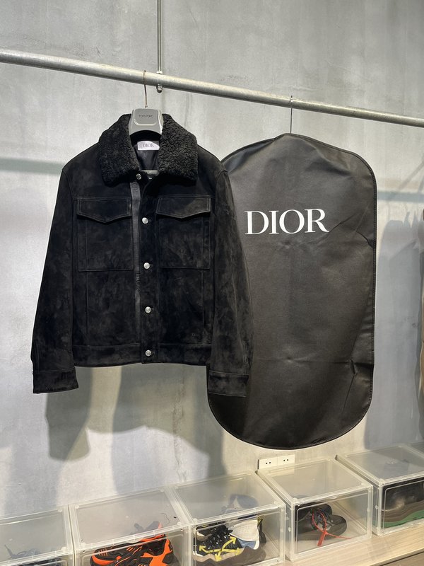 DIO* 퍼 칼라 가죽 자켓 001-268053