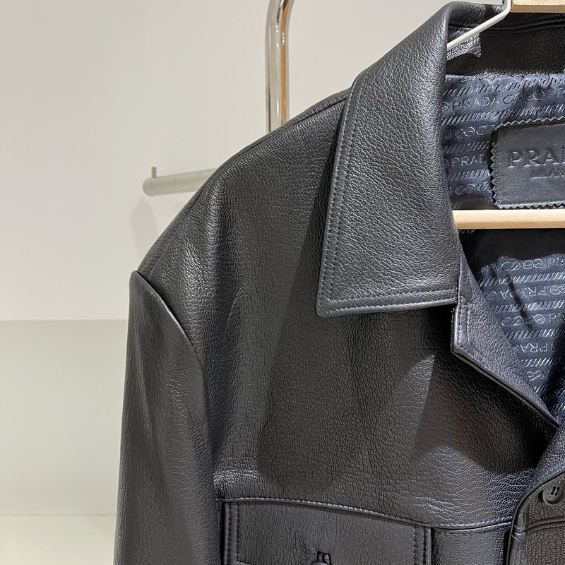 Prada 남성용 진짜 가죽 자켓 001-268144