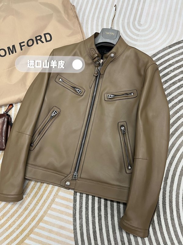 TOM FORD 오토바이 가죽 자켓 001-268156