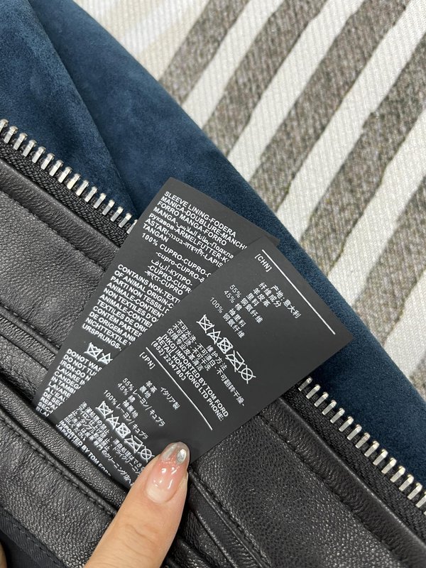 TOM FORD 데님 가죽 자켓 슬림 숏 001-268234