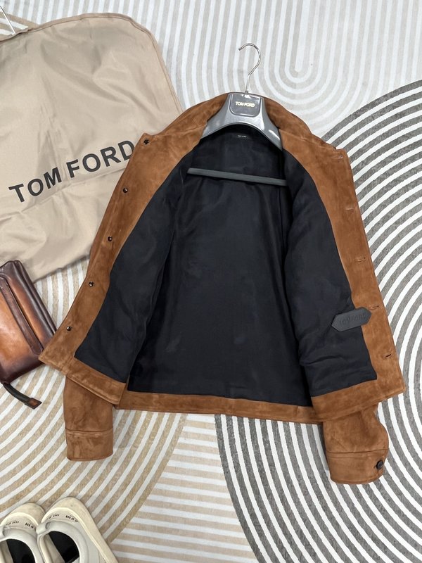 TOM FORD 턴다운 칼라 가죽 자켓 001-268259