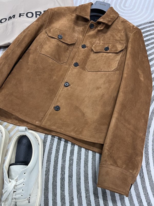 TOM FORD 턴다운 칼라 가죽 자켓 001-268259