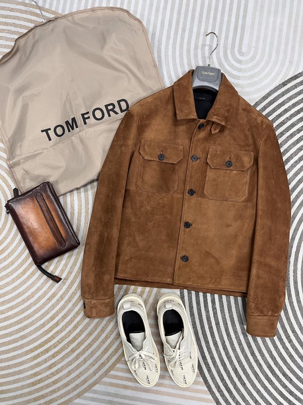TOM FORD 턴다운 칼라 가죽 자켓 001-268259