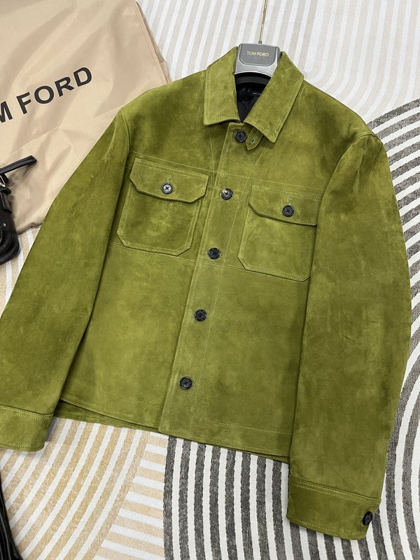 TOM FORD 턴다운 칼라 가죽 자켓 001-268263