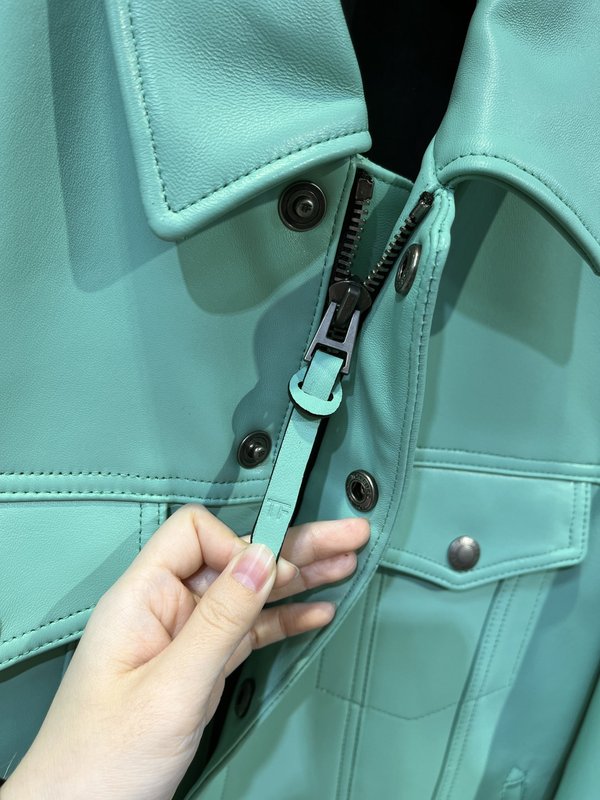 TOM FORD 민트 그린 데님 가죽 자켓 001-268274