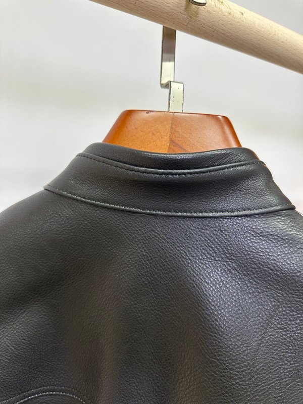 Gucci 클래식 웨빙 오토바이 가죽 자켓 001-268371