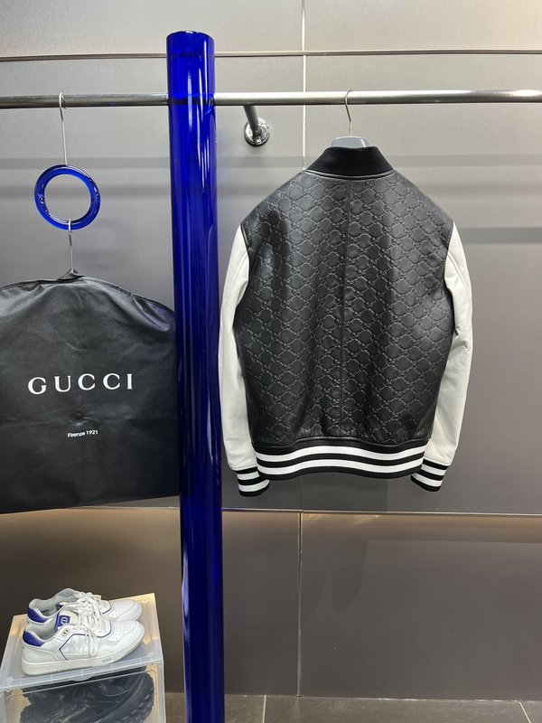 GUCC* 야구 점퍼 가죽 재킷 001-268381
