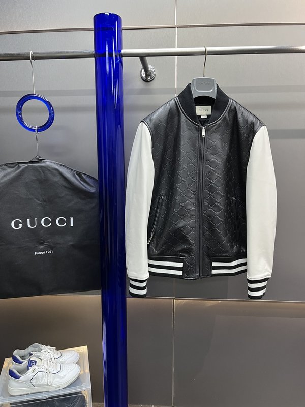 GUCC* 야구 점퍼 가죽 재킷 001-268381