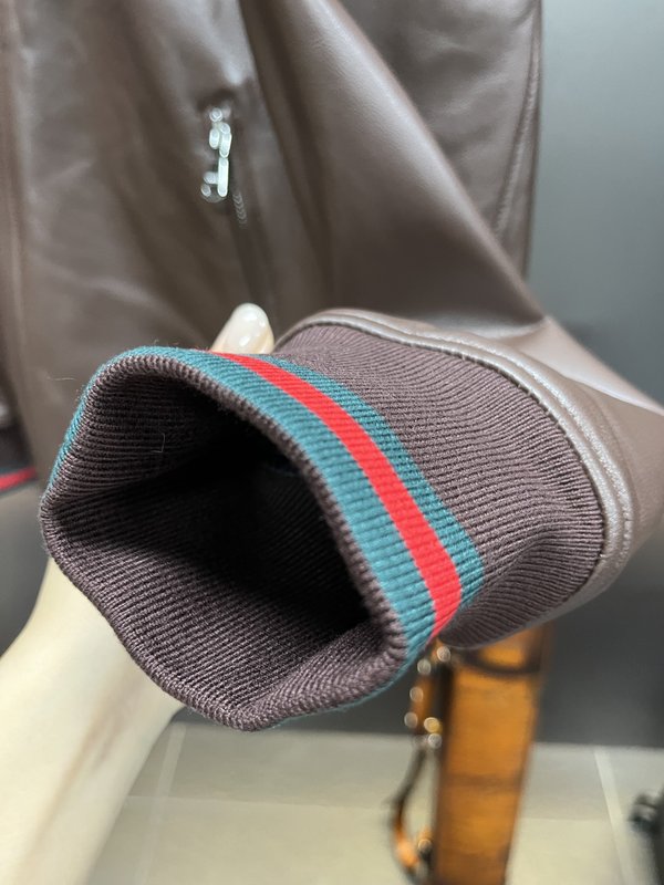 Gucci 정교한 자수 야구복 가죽자켓 001-268382