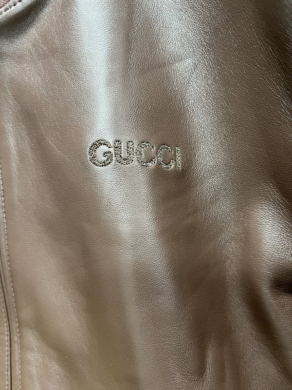 Gucci 정교한 자수 야구복 가죽자켓 001-268382