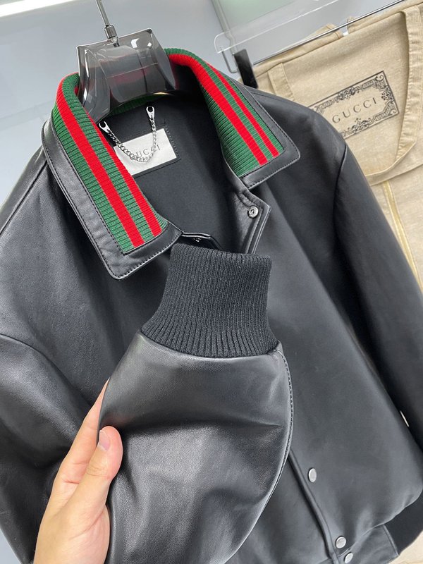 Gucci 빈티지 클래식 가죽 자켓 001-268392