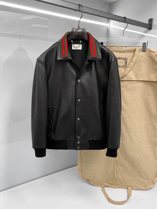 Gucci 빈티지 클래식 가죽 자켓 001-268392
