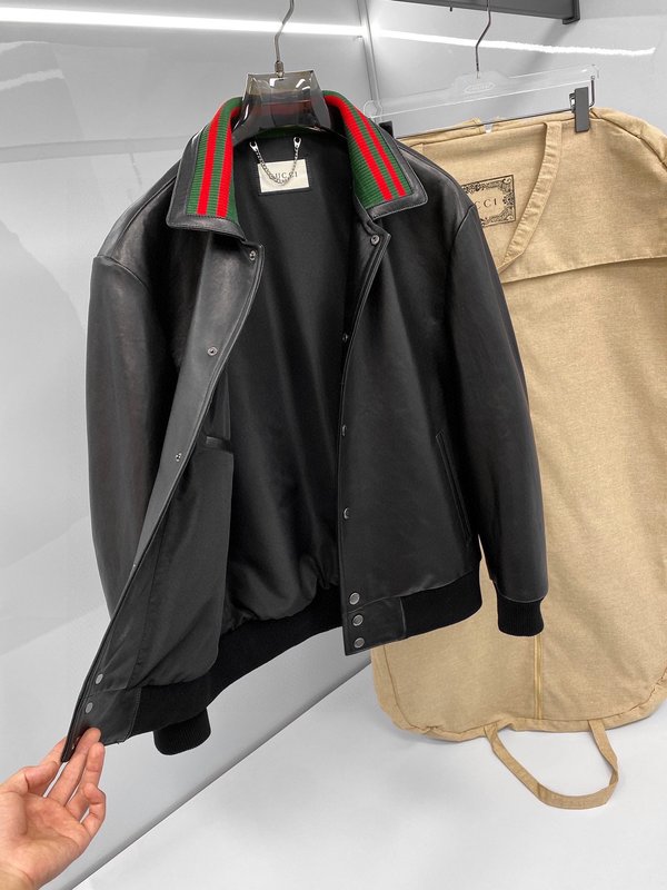 Gucci 빈티지 클래식 가죽 자켓 001-268392