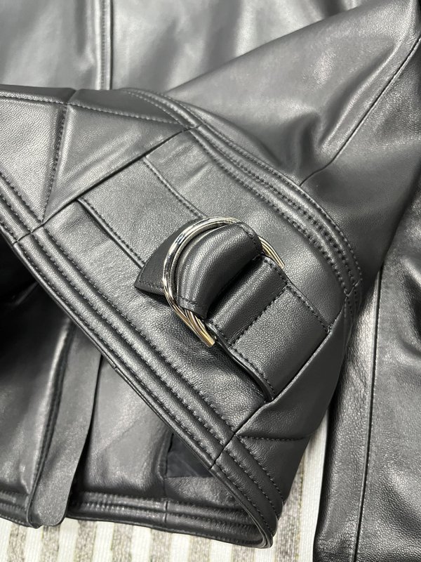 TODS 블랙 바이커 가죽 자켓 001-268398