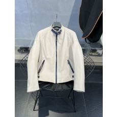 TODS 오토바이 가죽 재킷 블루 화이트 001-268402