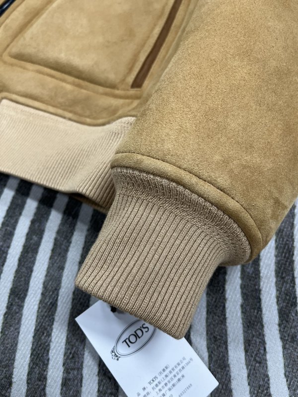 TODS 양모 피혁 재킷 (숏 스타일) 001-268405