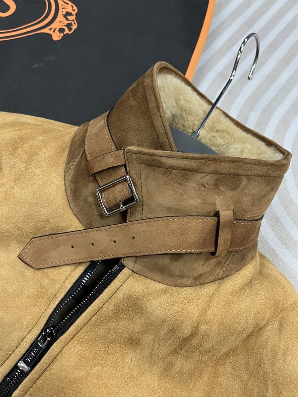 TODS 양모 피혁 재킷 (숏 스타일) 001-268405