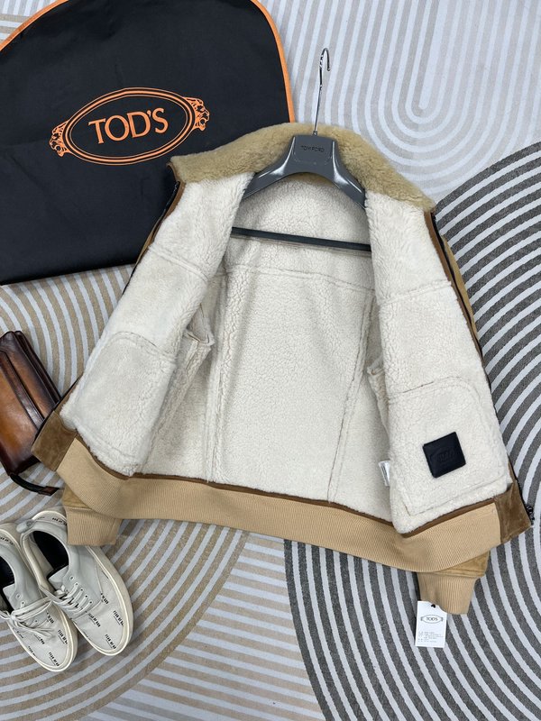 TODS 양모 피혁 재킷 (숏 스타일) 001-268405