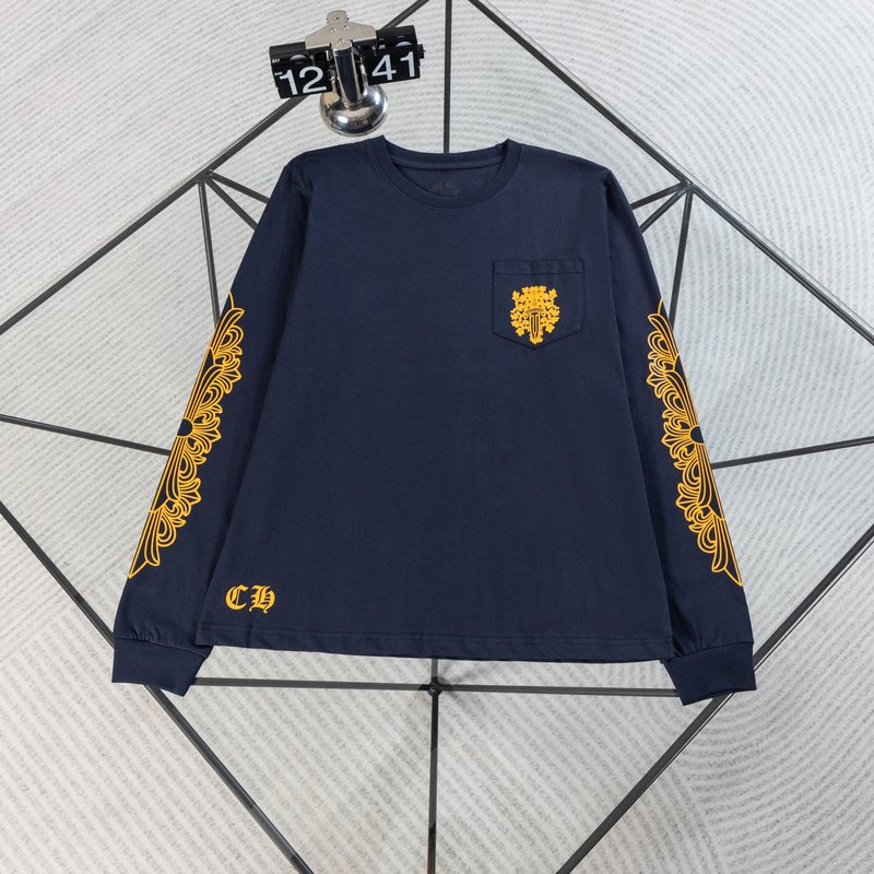크롬하트 네이비 골드 라벨 긴팔 티셔츠 001-270620