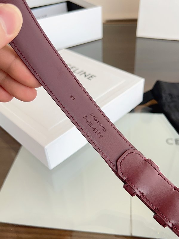 셀린 VIVIENNE 브라운 소가죽 25mm 벨트 001-270968