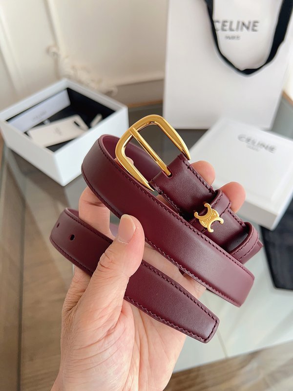 셀린 VIVIENNE 브라운 소가죽 25mm 벨트 001-270968