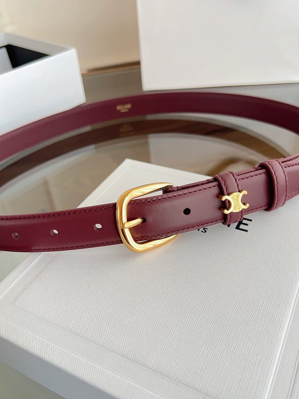 셀린 VIVIENNE 브라운 소가죽 25mm 벨트 001-270968