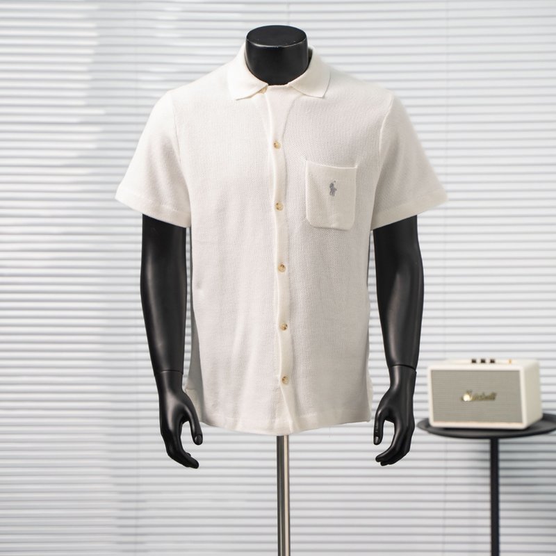 Ralph Lauren 포켓 자수 니트 반팔 셔츠 001-270984