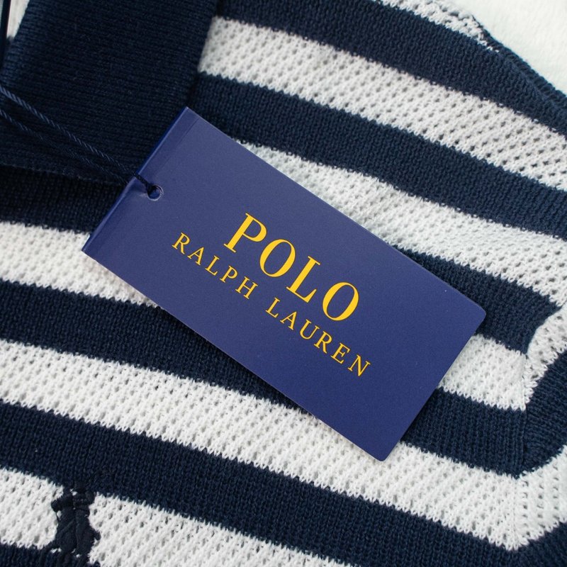 Ralph Lauren 스트라이프 세일러 칼라 니트 폴 001-270999