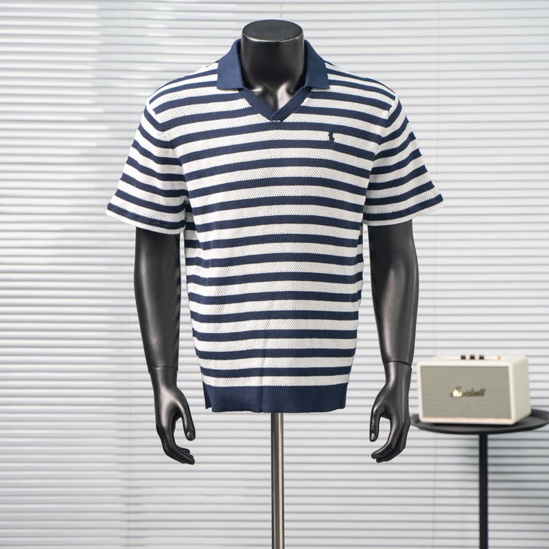 Ralph Lauren 스트라이프 세일러 칼라 니트 폴 001-270999