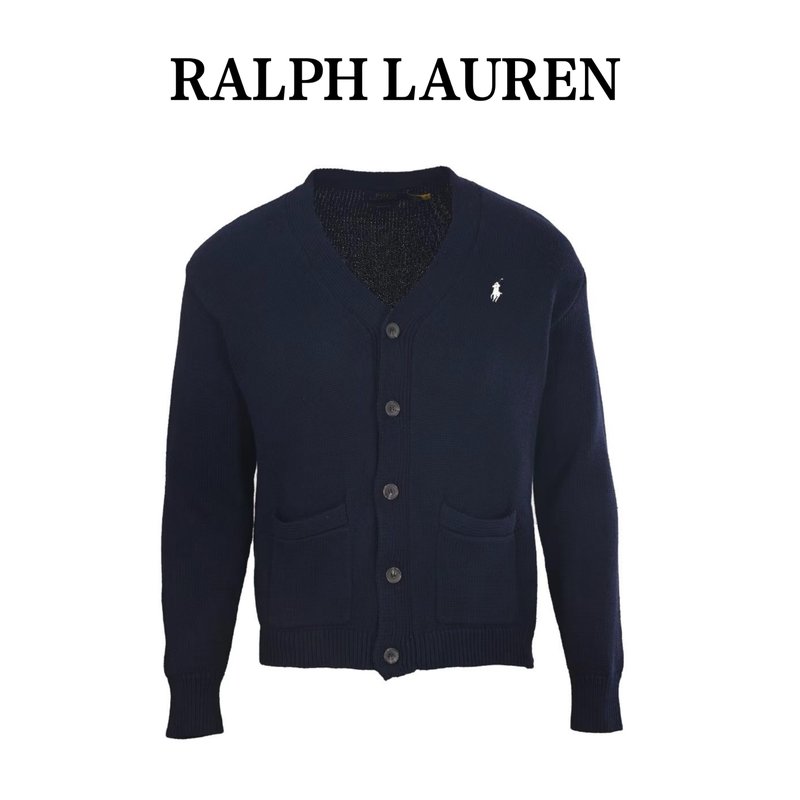 RALPH LAUREN 포니 자수 코튼 니트 가디건 001-271020