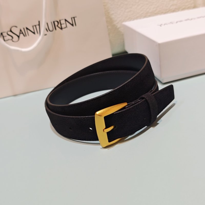 생로랑 스웨이드 소가죽 벨트 3.0cm 001-271126