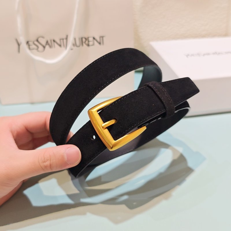 생로랑 스웨이드 소가죽 벨트 3.0cm 001-271126