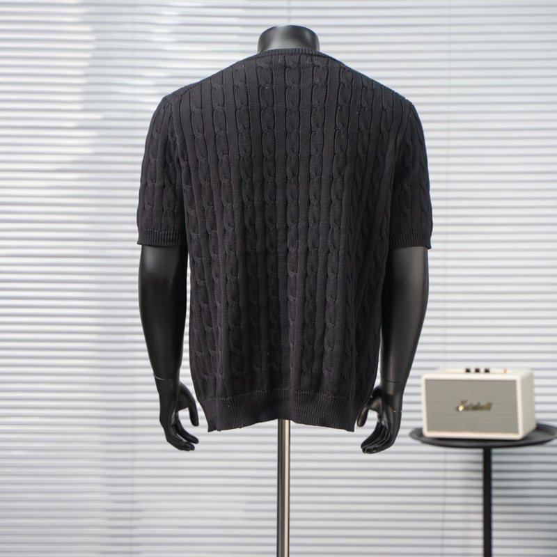 Ralph Lauren 남성 라운드넥 순색 자수 로고 001-271405