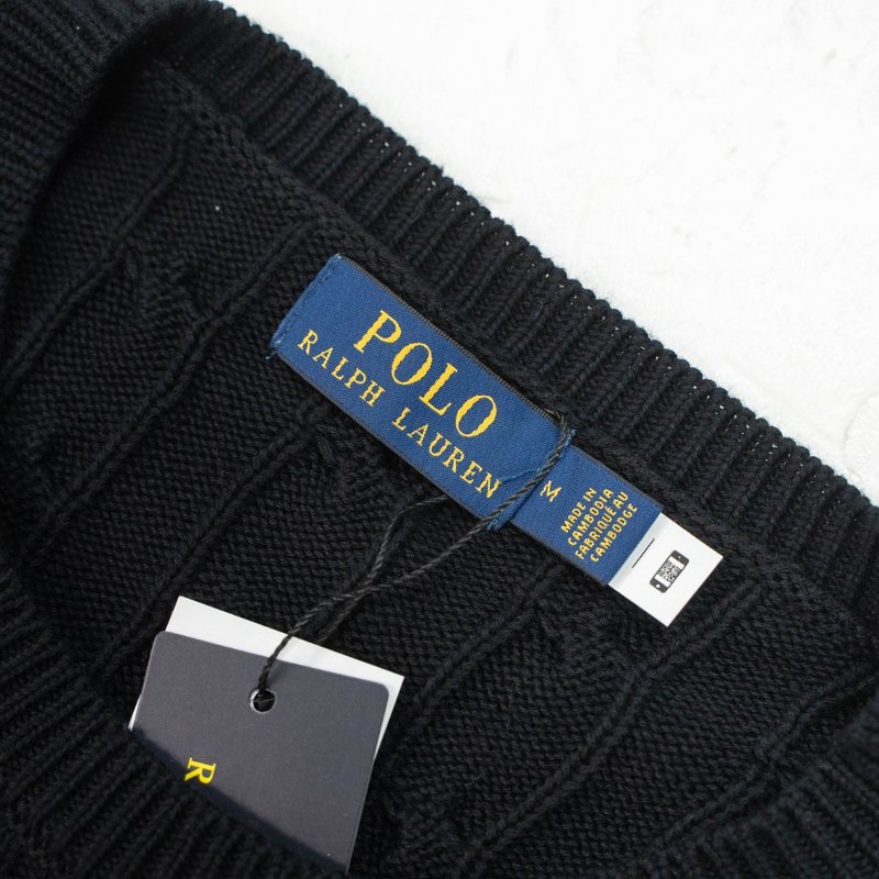 Ralph Lauren 남성 라운드넥 순색 자수 로고 001-271405