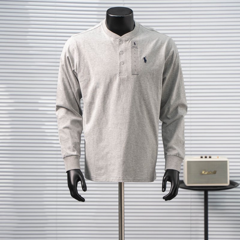 Ralph Lauren 말 자수 헨리넥 긴팔 티셔츠 001-271415