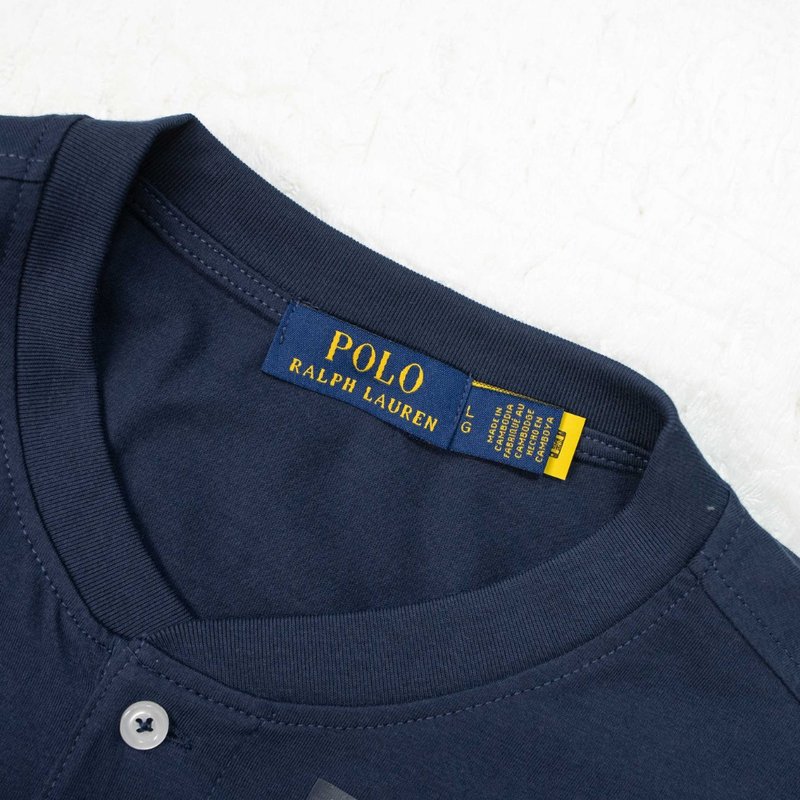Ralph Lauren 말 자수 헨리넥 긴팔 티셔츠 001-271418