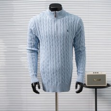 Ralph Lauren 순색 자수 폴로 반지퍼 니트 스 001-271420