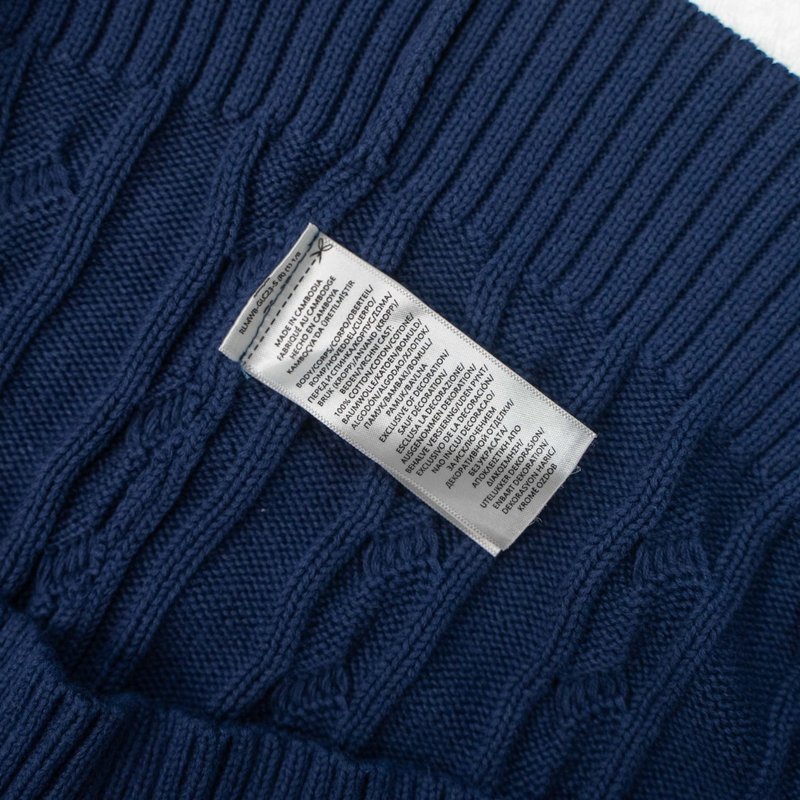 Ralph Lauren 자수 포니 케이블 니트 하프 집 001-271422