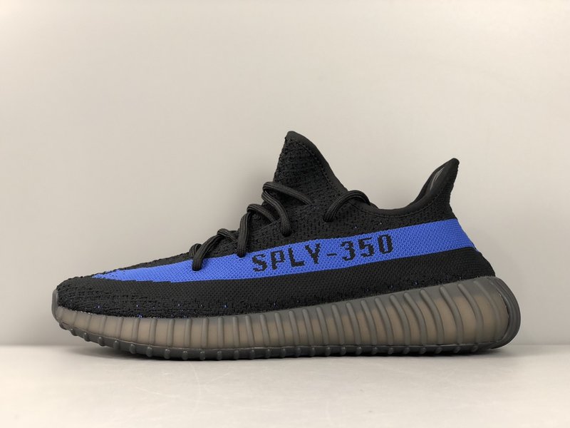 Yeezy 350v2 블랙/블루 오일페인트 스트라이프 001-271517