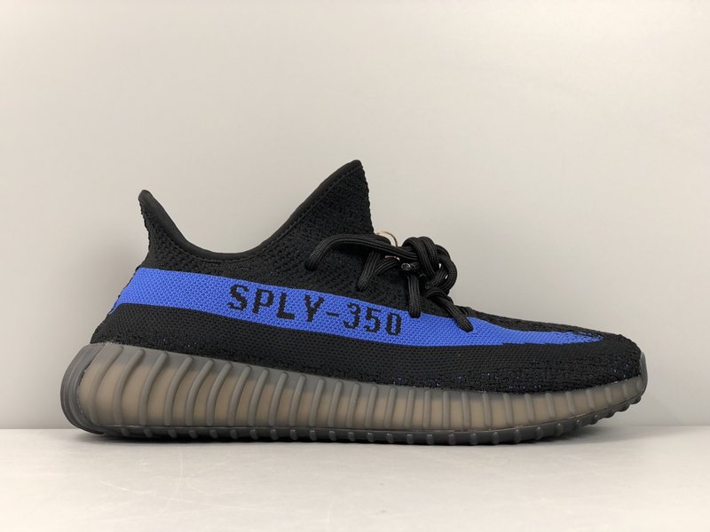 Yeezy 350v2 블랙/블루 오일페인트 스트라이프 001-271517
