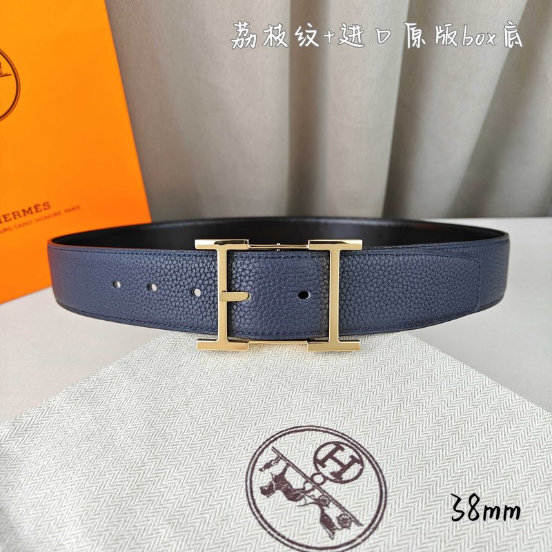 에르메스 양면 벨트 남색 검정 38mm 001-271548