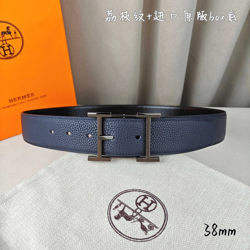 에르메스 양면 벨트 남색 검정 38mm 001-271548