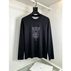 브루넬로 쿠치넬리 로고 프린트 라운드넥 긴팔 티셔츠 001-271581