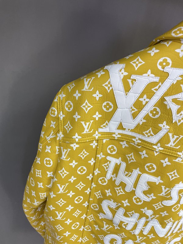 LV 밝은 노란색 모노그램 소가죽 워크 자켓 001-271785