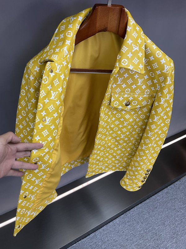 LV 밝은 노란색 모노그램 소가죽 워크 자켓 001-271785