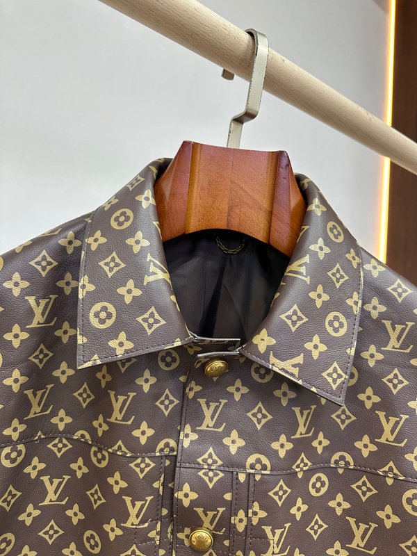 LV 모노그램 프린트 가죽 작업복 자켓 001-271809