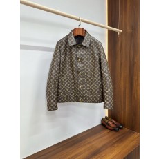 LV 모노그램 프린트 가죽 작업복 자켓 001-271809