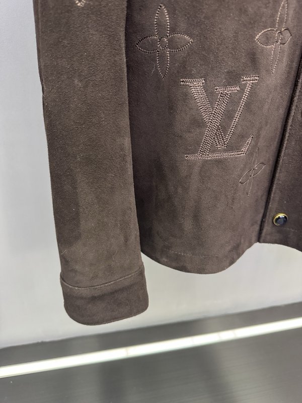 LV 다크 패턴 자수 스웨이드 양가죽 워크 자켓 001-271816